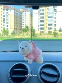 Resim esdekorium Pembe Sevimli Ayıcık Dikiz Aynası Süsü - Araç Aksesuar - Oto Aksesuar 