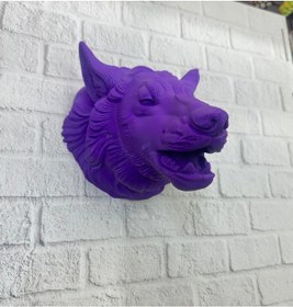 Resim Özel Seri Mor Kurt Duvar Süsü Hediyelik Dekoratif Asılabilir Heykel 
