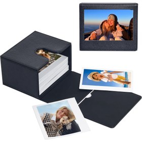Resim WOGOZAN PU Deri Fotoğraf Albümü Anlık Kameralar İçin - 50+ Film Kapasiteli, I-Type/NOW/OneStep/Fujifilm Wide/Wide 400/300/210/200 & Instax 600/I-Type ile Uyumlu, Siyah Koruyucu Kılıf Saklama Bölmeleri ile (Sadece Kılıf), Hediye Fotoğraf Kılıfı | Klasik Albüm Stili | PU Deri Kılıf 