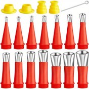 Resim 18 adet Sızdırmazlık Bitirme Kiti, 14 adet Yeniden Kullanılabilir Paslanmaz Çelik Sızdırmazlık Nozulu Uygulayıcıları ve 4 adet Bağlantı Tabanı Yedek Parçası İçerir. Banyo Mutfak Kapı Pencere Lavabo Birleşimleri İçin Atölyelerde Kullanım İçin 