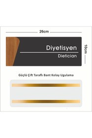 Resim zafrakreklam Diyetisyen Ofis Departman Kapı İsimliği, Yönlendirme levhası 26X10Cm Antrasit - CEVİZ 
