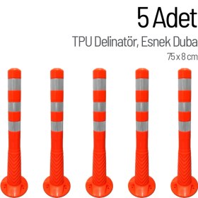 Resim İleri Trafik 5'li Delinatör Seti 75 x 8 cm Tpu Esnek Duba 