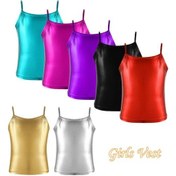 Resim Mavi & Mor Çocuk Kız Tankı Yelek Jimnastik Spor Kolsuz Spagetti Omuz Askıları En Rahat Kıyafet Mavi & Mor 