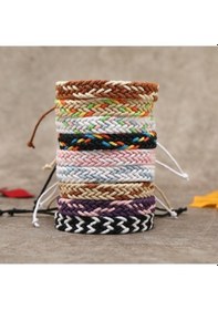 Resim Zcjb Yaz El Yapımı Renkli Balmumu Halat Örgülü Bilezik Kadın Erkek Avrupa Basit Dokuma Bilezik Erkekler Için Pulseras Mujer Rh-04-75516 