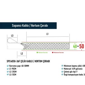 Resim SPC4050-36F Çelik Kablo / Hortum Çorabı 
