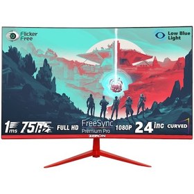 Resim ZM-575 24" 75 Hz 1 MS Full HD Çerçevesiz Curved Gaming Oyuncu Monitörü 