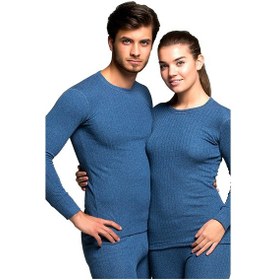Resim Thermoform Soft Unisex Uzun Kol Termal İçlik Fanila Lacivert Renkli 