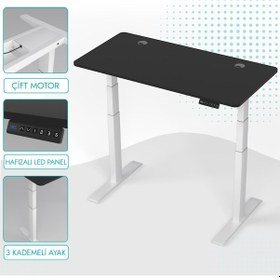 Resim Karr Office O-Flex O2B6 Duo Çift Motorlu Elektrikli Yükseklik Ayarlı Masa - 160X80 - Siyah Siyah 