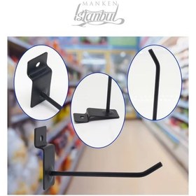 Resim Kanallı Pano Kancası Koruma Kauçuklu Siyah 20 Cm Deluxe Raf Askısı Ekstra Güçlü 35 Adet Siyah 