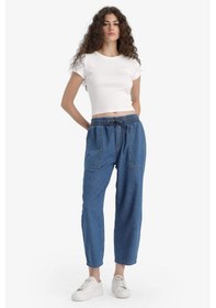 Resim DeFacto Pull On Carrot Fit Yüksek Bel Crop Fit Yumuşak Jean Pantolon E0954AX25SMNM85 