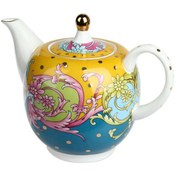 Resim Lucky Art LYHD 594 Estelle Bone China Porselen Karışık Desenli Yuvarlak Çaydanlık 1300 ml 