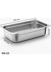 Resim Üret Çelik Üret Standart Gastronom Küvet Gn 1/1 150 MM 21 lt 