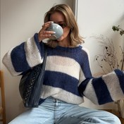 Resim Kadınlar İçin Rahat Kesim Omuz Açık Uzun Kollu Kazak - Yuvarlak Yaka, Düz Renk, Konforlu Sonbahar/Kış Gardırop Vazgeçilmezi 