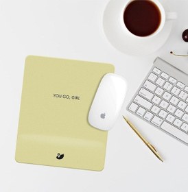 Resim Sarı You Go Girl Yazılı Bilek Destekli Dikdörtgen Mouse Pad Mouse Altlık Mousepad 