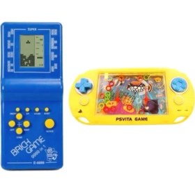 Resim Detay Oyuncak 2in1 Nostalji Oyuncak El Atarisi Tetris ve Su Oyunu Halka Geçirme 2si Bir Arada Eğlence Oyun Seti 