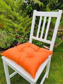 Resim 6lı Turuncu Sandalye Minderi-dekoratif Minder Seti-40x40cm Kare S 