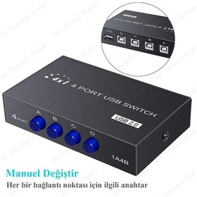 Resim 4 Port Usb Pc Tarayıc Yazıcı Değiştirici Switch 