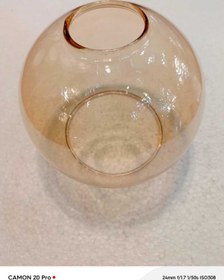 Resim Allians Bal Rengi Büyük Top Fanus Avize Camı, 14 cm çap, şık ve zarif tasarım 