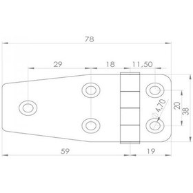 Resim Paslanmaz Krom Menteşe. 38X78Mm. 304 Paslanmaz Krom 
