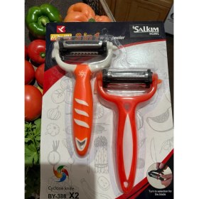 Resim Salkım Pratik Çiftli Meyve Sebze Soyacağı – Paslanmaz Çelik Bıçaklı, Ergonomik Çok Yönlü Soyucu 2 Adet 