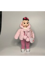 Resim Ariestasarım Pembe Montlu Pembe Tulumlu Kız Bebek 