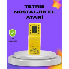 Resim SÜS Mey Ithalat® Klasik Tetris Oyunu El Konsolu - Taşınabilir Pil ile Çalışan Retro El Aterisi 