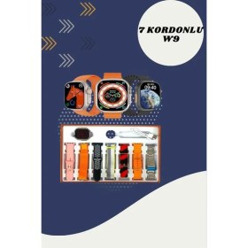 Resim Dijital Göstergeli Powerbank Kablosuz Kulaklık ve 7 Kordonlu Yeni Nesil Akıllı Saat Dokunmatik Kontrol 