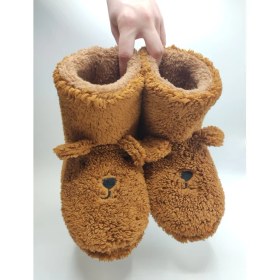 Resim Kulaklı, Nakışlı, Içi Peluş, Kaydırmaz, Sessiz ve Termo Taban, Pofuduk, Boğazlı Kadın Ev Botu Panduf 