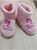 Resim Kız Çocuk Pembe Panduf Barbie Figürlü Ev Patiği Pembe 