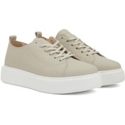 Resim Network Bej Kadın Deri Sneaker 