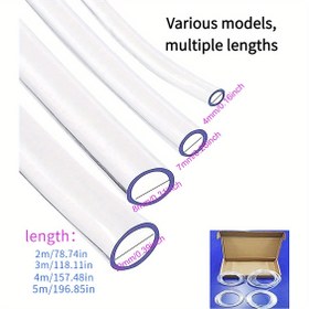 Resim Ev Tamirleri, Yağ Transferi Akvaryumu, Laboratuvar, Bahçe, Damlama Sulama vb. için Esnek Plastik Tüp Seti, 4mm 7mm 8mm 10mm İç Çap, Uzunluk 2m, 3m, 4m, 5m, Kalınlık 1mm, Şeffaf PVC Boru Kombinasyonu 