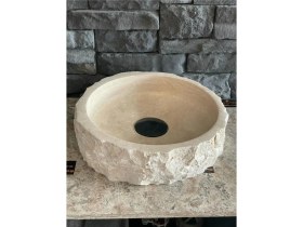 Resim Traverten Taş Dekoratif Patlatma Modeli Lavabo 41X15 