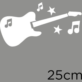 Resim MIGNATIS Gitar Ve Müzik Nota Işaretleri Etiket Sticker Yapıştırma 25cm - Beyaz 