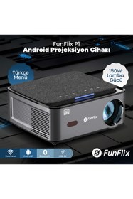 Resim Funflix P1 Android 4k Destekli Bluetooth 5g Wi-fi Led Full Hd Projeksiyon Cihazı 
