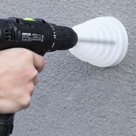 Resim Elektrik Matkapları için Beyaz Toz Kalkanı: Darbe Matkapları için Toz Kalkanı, Delik Açarken Toz Önleyici Tasarımı, Yeni Duvara Monte Tasarımıyla Araç Aksesuarları İçin. 
