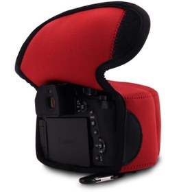 Resim OttoAngelino Siyah Panasonic Lumix DC-FZ1000 II ile Uyumlu MegaGear Ultra Hafif Neopren Kamera Kılıfı Kırmızı 