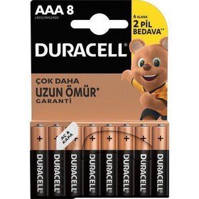 Resim Duracell Basic İnce Kalem Pil 8' li AAA 