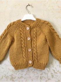 Resim EL ÖRGÜSÜ CİCİ BEBE Hardal Rengi Bebek Hırka 
