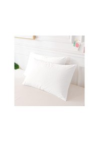 Resim Düz Pamuklu 2'li Yastık Kılıfı 50x70 Beyaz Beyaz 