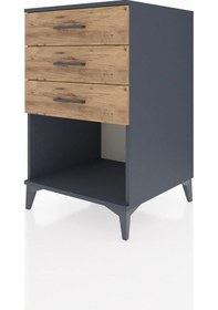 Resim Kronos Komodin 3 Çekmeceli 60x59x96 Antrasit-çam Antrasit 