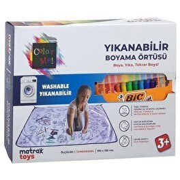Resim Matrax Oyuncak Boyama Halısı ve 12'li Boya Kalemi Seti 