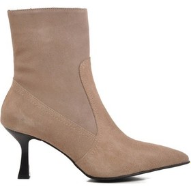 Resim Aspor Bej Süet İçi Polarlı Hakiki Deri Kadın Topuklu Bot Çok Renkli 