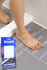 Resim Telvesse Bondit Banyo Mutfak Fayans Merdiven Kaygan Zemin Kaymaz Bandı Kaydırmazlık Bant 2x20cm 