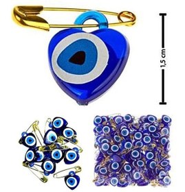 Resim Nazar Boncuklu Çengelli Iğne 100 Adet Çok Renkli 