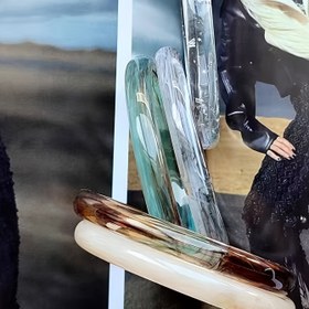 Resim Bayanlar için 5 adet, Vintage & Boho tarzı, Tatlı Renkli Reçine Bilezik Seti, Günlük Kullanım ve Tatil için Moda Tatlı Bilezik, Hediye Fikri 