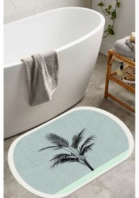 Resim Decomia Home Bath Yıkanabilir Kaymaz Yaprak Desenli Banyo Paspası Banyo Halısı 60x100 Mavi 60 X 100 Mavi 