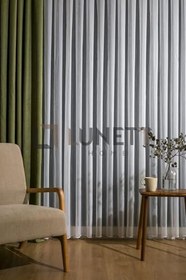 Resim Bambu Şantuk Orta Pileli 1X2,5 Tül Perde Salon Balkon Mutfak Tülü, 200 x 250 