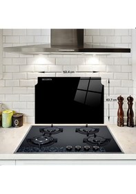 Resim Decorita Cam Ocak Arkası Koruyucu Şekilli Cam Siyah 43.7 CM x 53.4 CM 