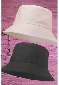 Resim Tezzgelsin Unisex Uv Korumalı Pamuku Bucket Şapka Bej Siyah 