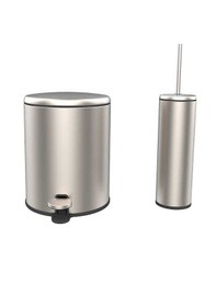 Resim Primanova Cigo Çöp Kovası Tuvalet Fırçası 2'li Mat Krom 